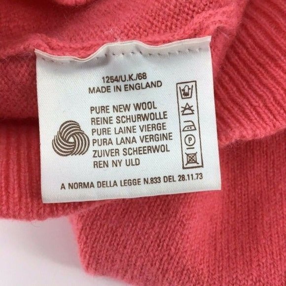 Vintage Sims Ltd Men's Size Large (42/102 cm) 100% Lambswool V-Neck Sweater Pink - Picture 9 of 12